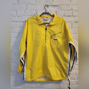 Vintage 90s Adidas Jacket Size L Yellow Quarter Zip Windbreaker Jacket